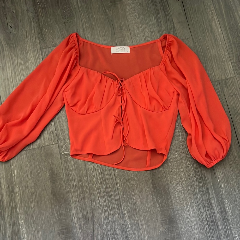 Tie top small coral color